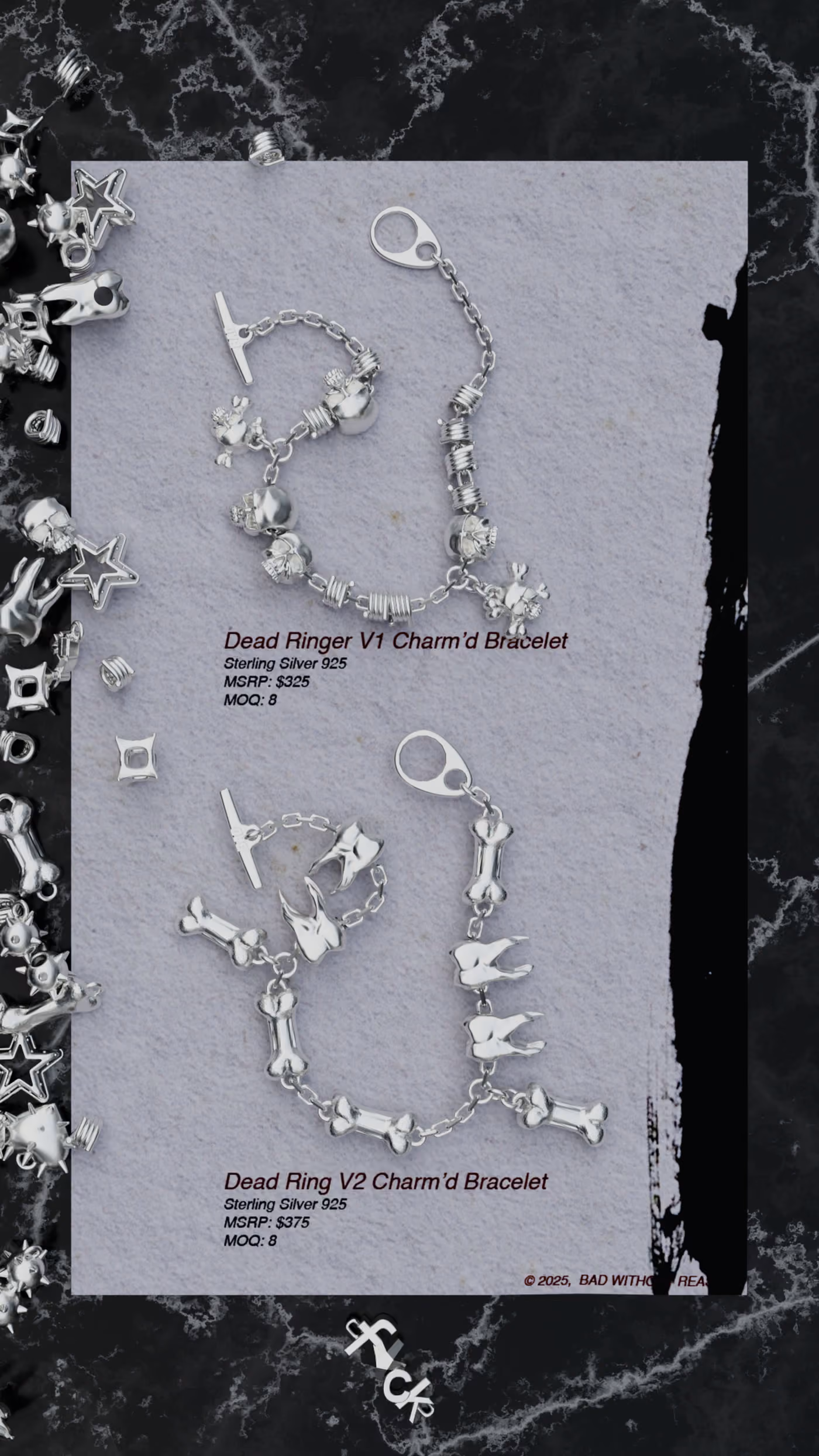 Dead Ringer V1 and V2, sterling silver 925.