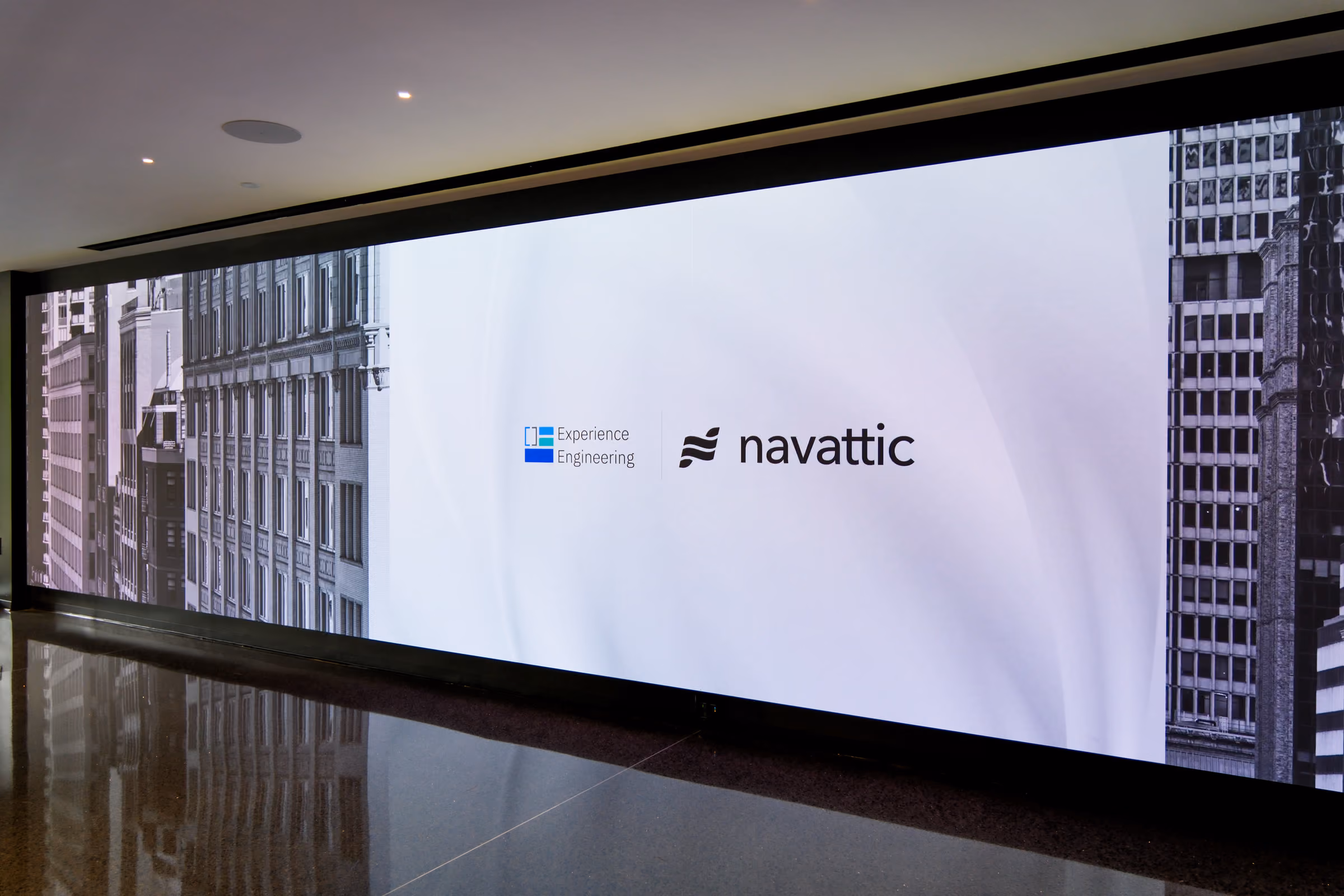 The 40ft LED wall the timeline was authored for, three 4K panels wide.